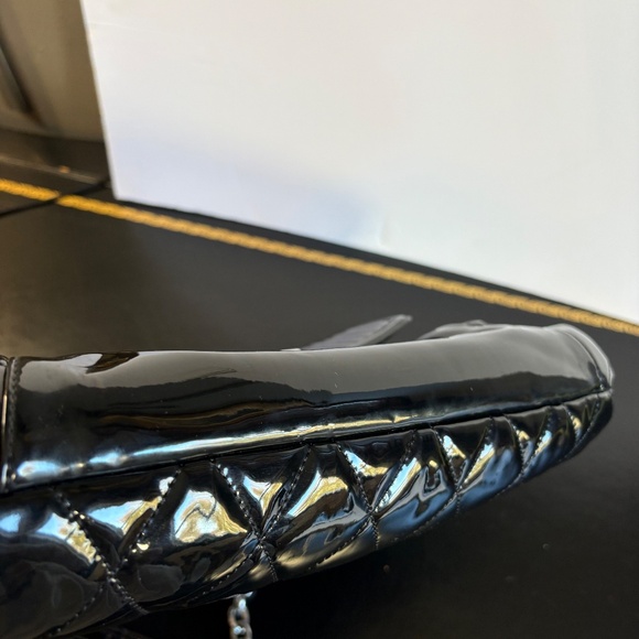 COACH POPPY LIQUID GLASS PURSE - BLACK CHAIN SHOULDER CROSS BODY HANDBAG - Picture 11 of 15